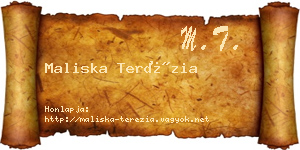Maliska Terézia névjegykártya